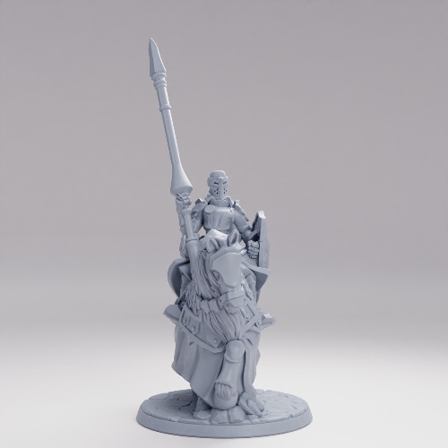 Picture of Female Knight On Horse On Base