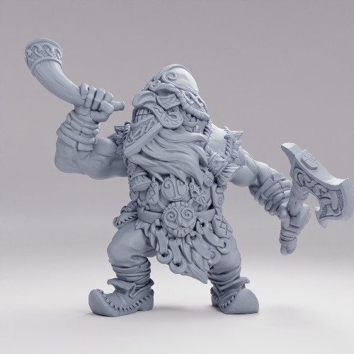Picture of Dwarven Mountaineer A Horn Helmet
