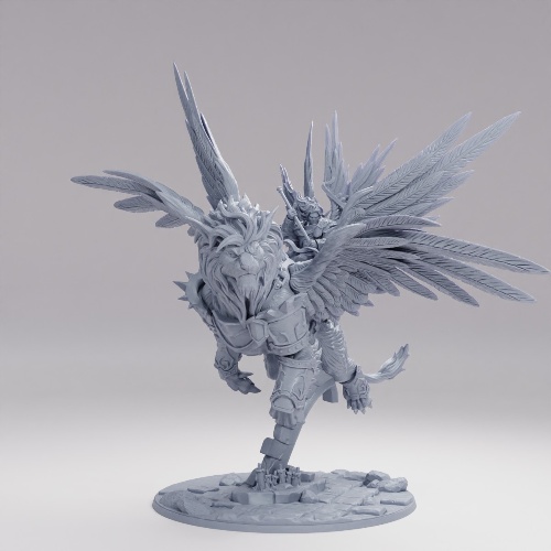 Picture of Mikael Riding Azarel Protector On Base