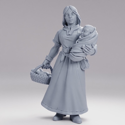 我が子を守る母親のNPC の画像
