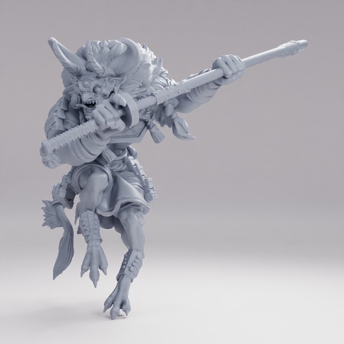 Picture of Oni Samurai Drawing Sword