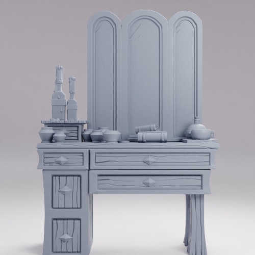 Picture of Bedroom Dresser Triple Mirror