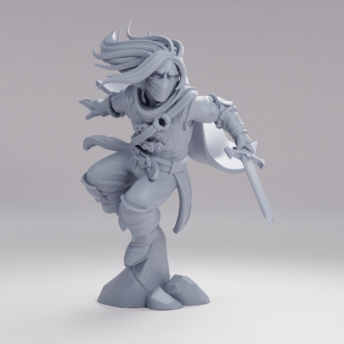 Picture of Caped Rogue Leaping to Attack