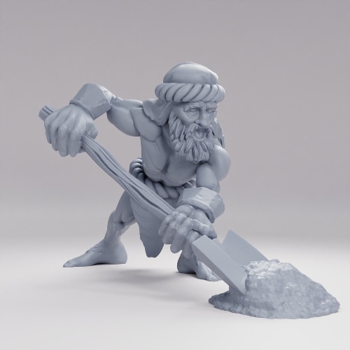Picture of Halfling Slave With Shovel