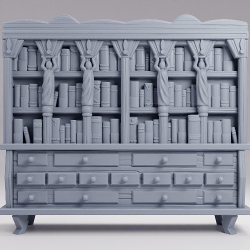 Picture of Library Bookshelf Large Drawers A