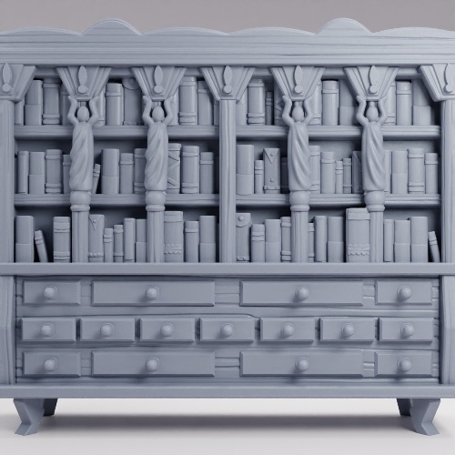Picture of Library Bookshelf Large Drawers B