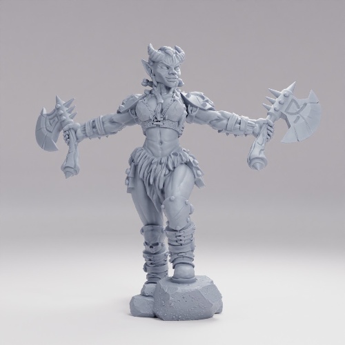 Picture of Barbarian Tiefling With Two Axes