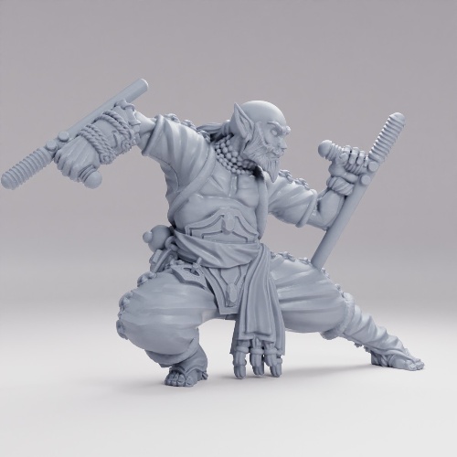 Picture of Elf Monk With Sticks