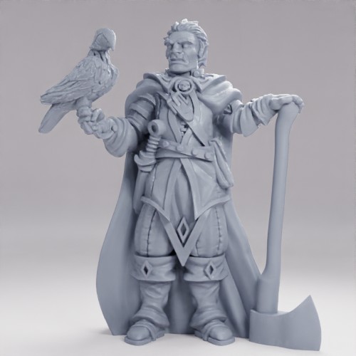 Picture of Half Orc Hunter With Hawk And Axe