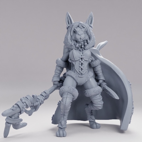 Picture of Rabbitfolk Druid With Club And Cape