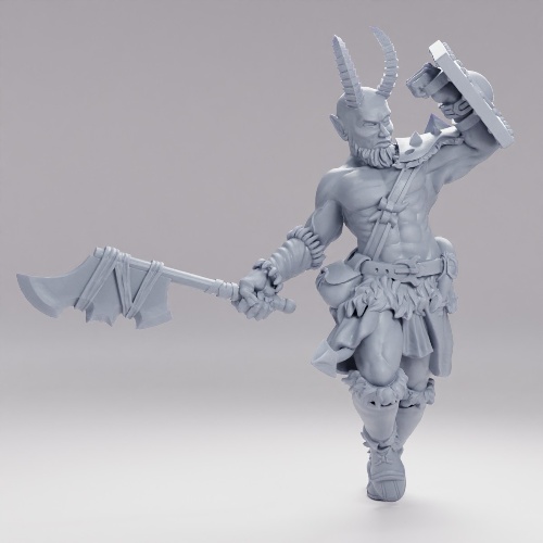 Picture of Tiefling Warrior Shield Axe