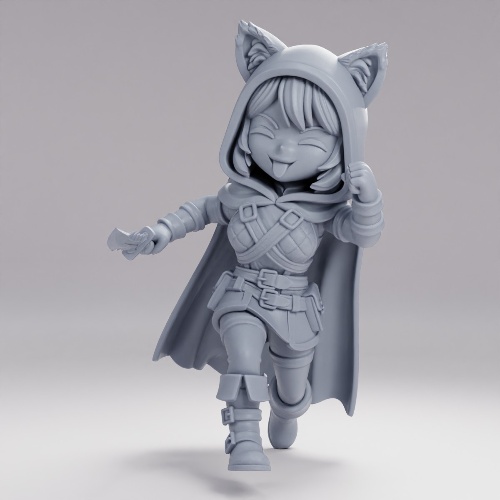Picture of Chibi Cat Girl Rogue Running