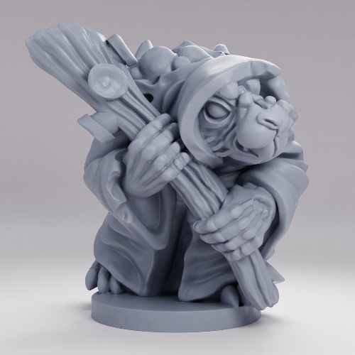 Picture of 15mm Rat Folk Plague Monk With Staff B