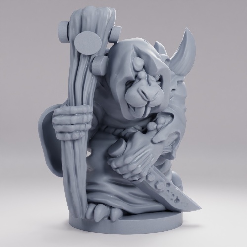 Picture of 15mm Rat Folk Plague Monk With Staff D