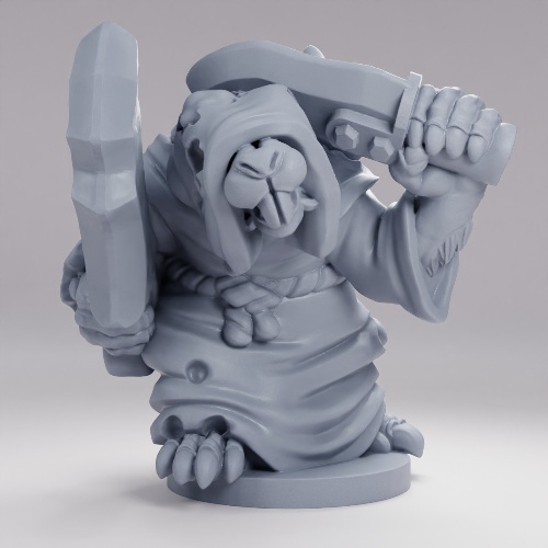 Picture of 15mm Rat Folk Plague Monk With Sword C
