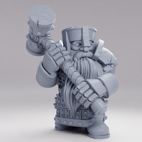 Picture of Dwarf Two Handed Hammer Pose C