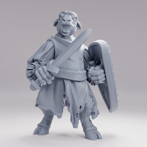 Picture of Sheep Folk Sword Shield D