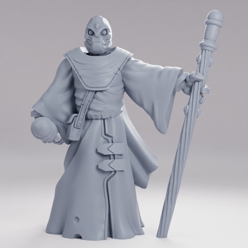 Picture of Warforged Wizard Pose C Staffs
