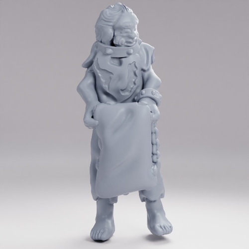 Picture of Human Male Slave Carrying Sack