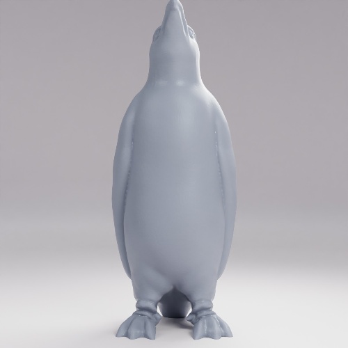 空を見上げるペンギン の画像