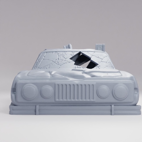 荒野の廃車セダン の画像