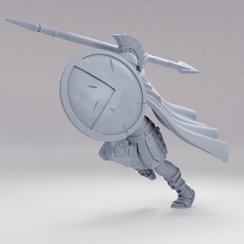 Picture of Troop Running With Spear