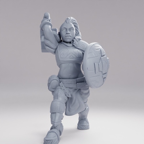 Picture of Dwarven War Maiden Attacking