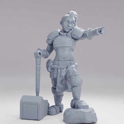 Picture of Dwarven War Maiden Posing A