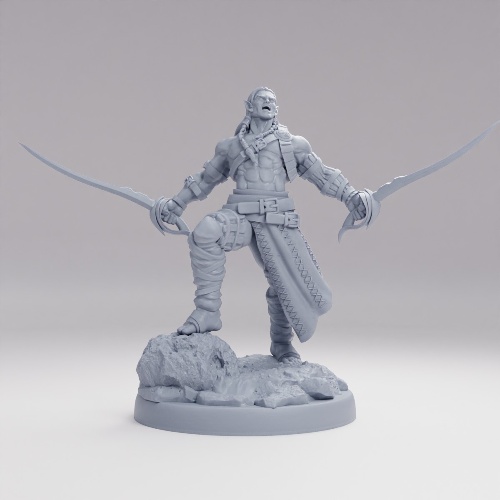 Picture of Elven Barbarian Screaming On Base