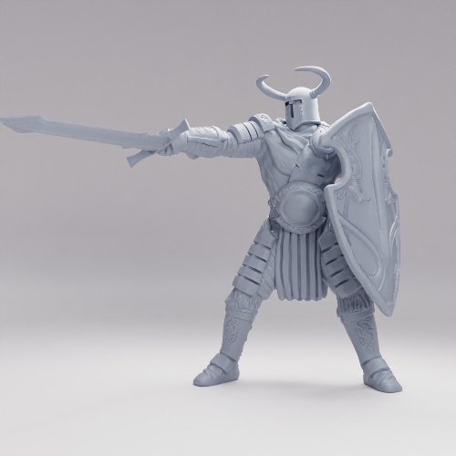 Picture of Helmed Barbarian Sword & Shield