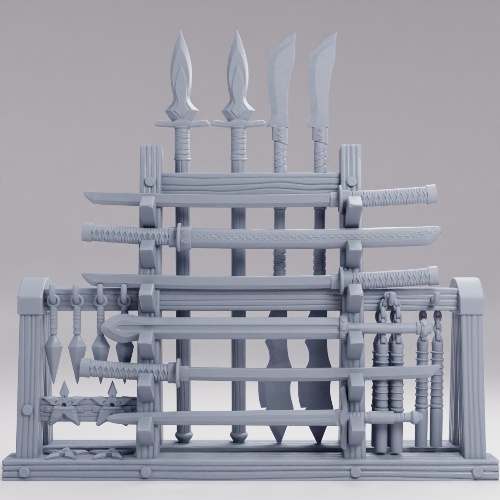 Picture of Monk Weapons Shelf