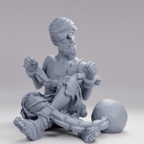 Picture of Old Prisoner Sitting