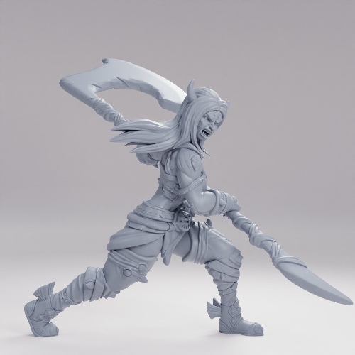 Picture of Orc Tiefling Female Attack