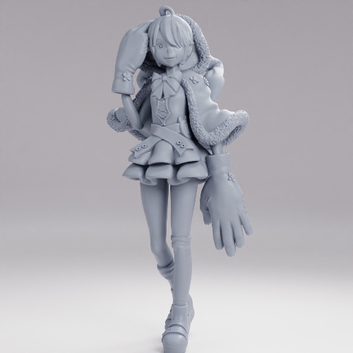 Picture of Rabbit Hoodie Girl Walking