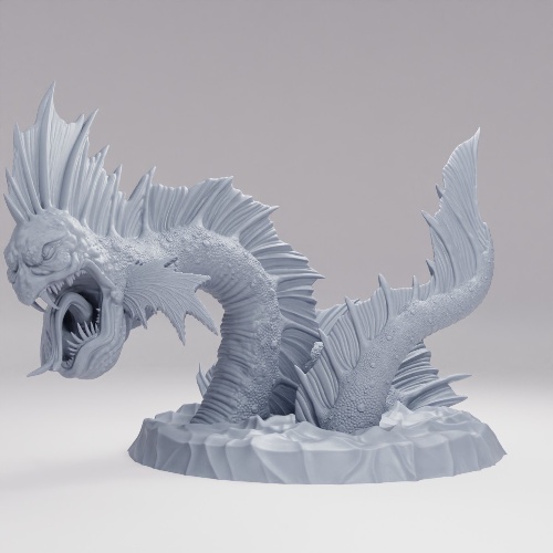 Picture of Sea Serpent Monster On Base