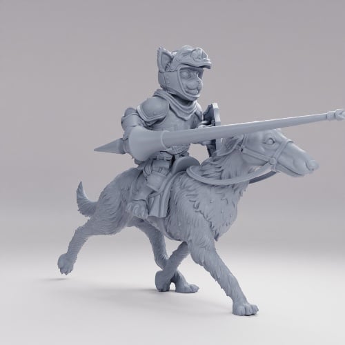 Picture of Cat Knight Borzoi Cavalry Charging F