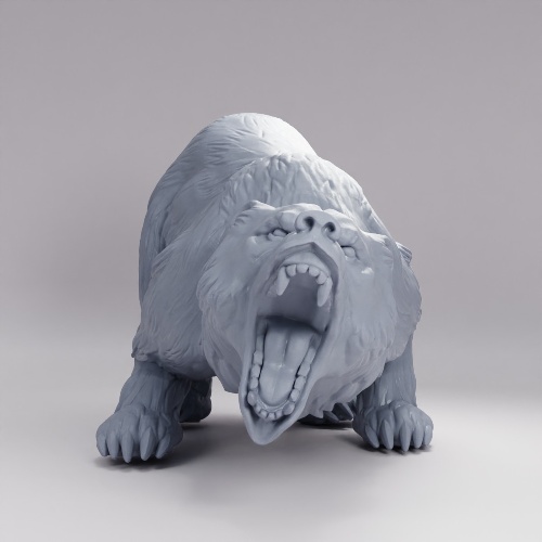 獰猛なグリズリーの咆哮 の画像