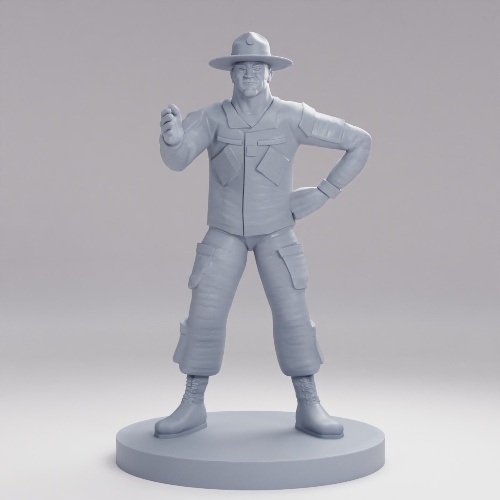 Picture of Army Drill Sergeant with Knife Hand