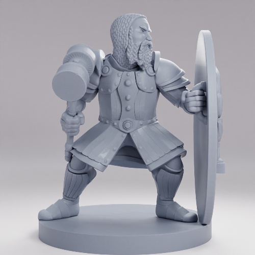 Picture of Dwarf Fighter w Tower Shield n Hammer