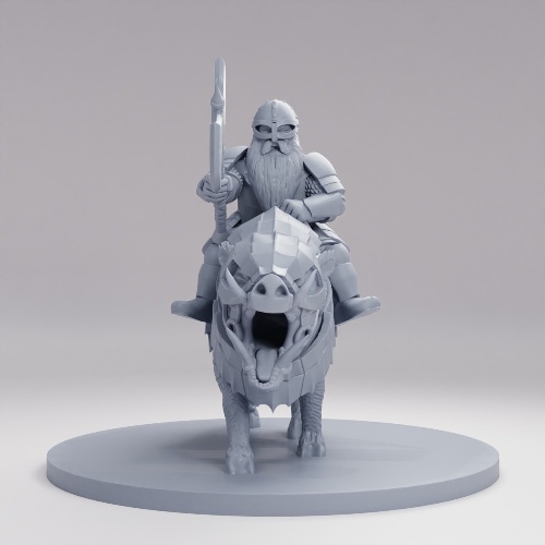 Picture of Dwarf Male Fighter on Boar Mount