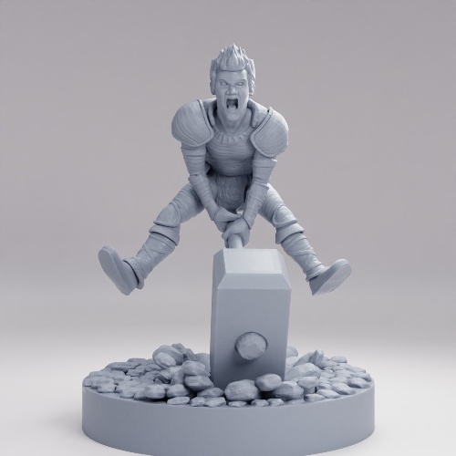 Picture of Halfling Barbarian Smashing With Harmmer