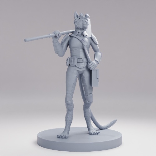 Picture of Tabaxi Female Artificer with Maul