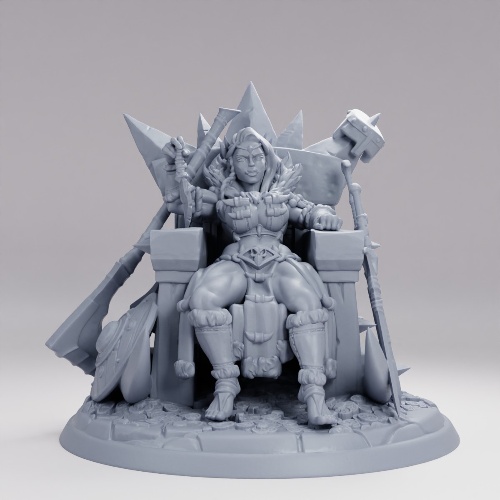 Picture of Orc Queen On Throne With Base