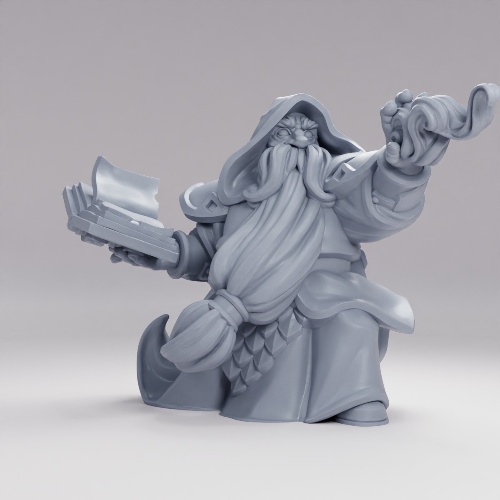 Picture of Dwarf Wizard Book And Spell
