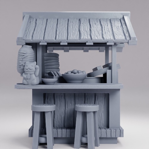 招き猫のラーメン屋台 の画像