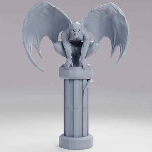 Picture of Stone Gargolye On Pillar